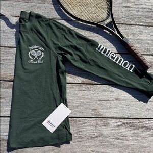 Lululemon Layered Long-Sleeve T-Shirt Tennis Club‎ Legacy Green White size 6 NWT